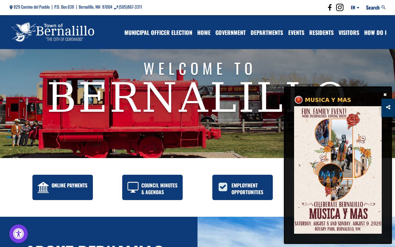 Bernalillo town government record access in Sandoval County