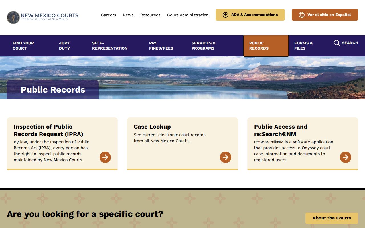 Sandoval County older criminal court case public records request